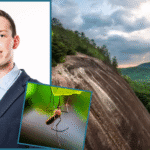 Photo of Silas Durham ’27, a mosquito, and Appalachian North Carolina